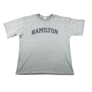 Vintage The Cotton Exchange Hamilton T Shirt XL Gray Made in USA Single Stitch